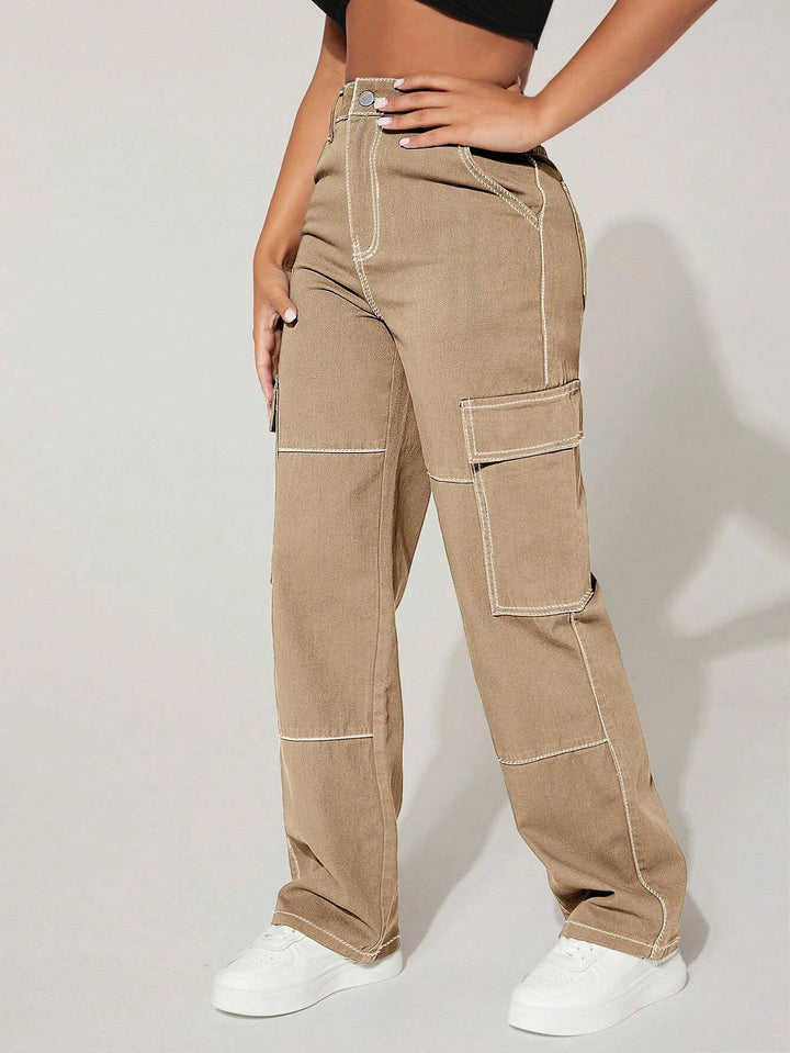 Flap Pocket Cargo Jeans