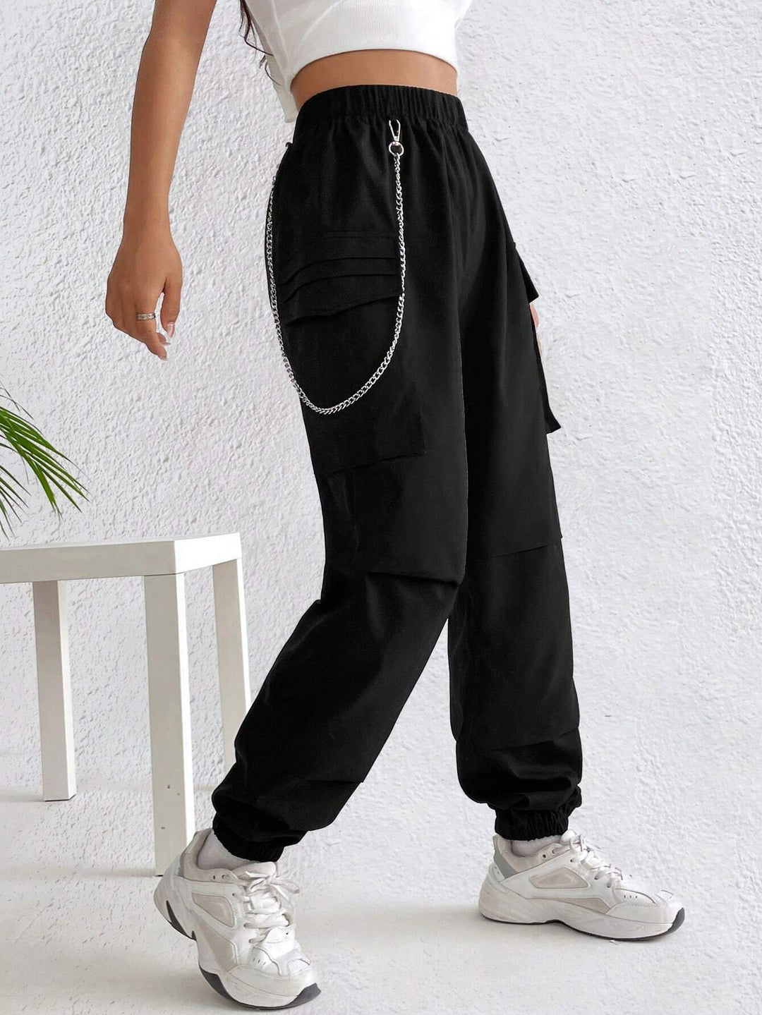 Side Chain Detail Cargo Pants