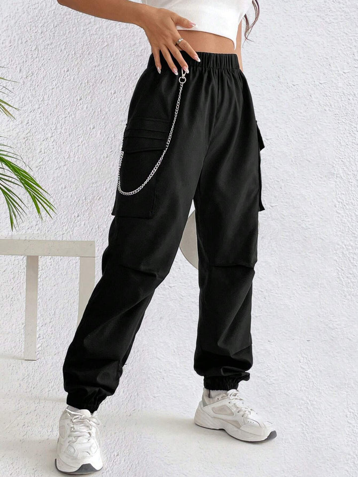 Side Chain Detail Cargo Pants