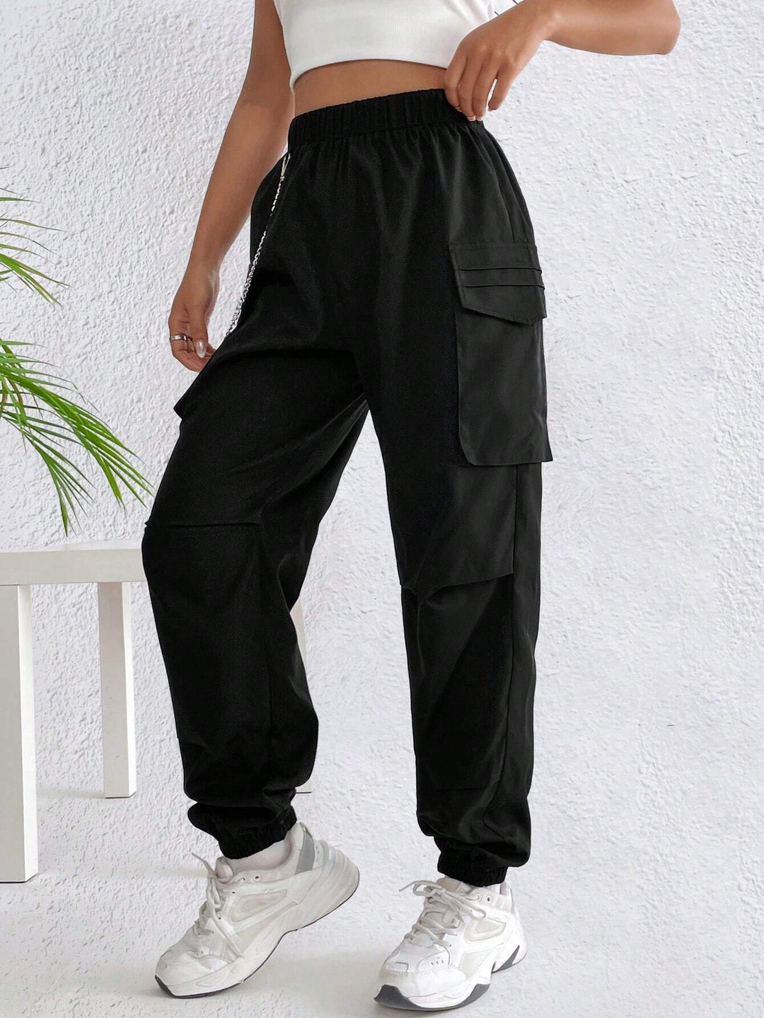 Side Chain Detail Cargo Pants