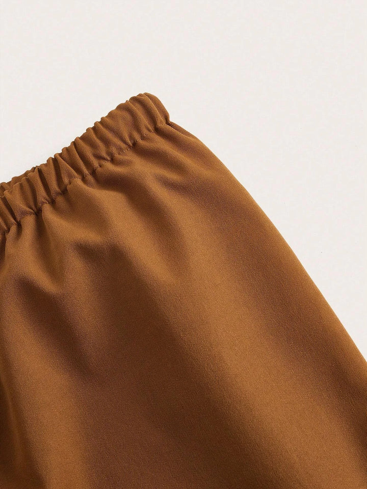 Plain Flap Side Pocket Casual Cargo Pants