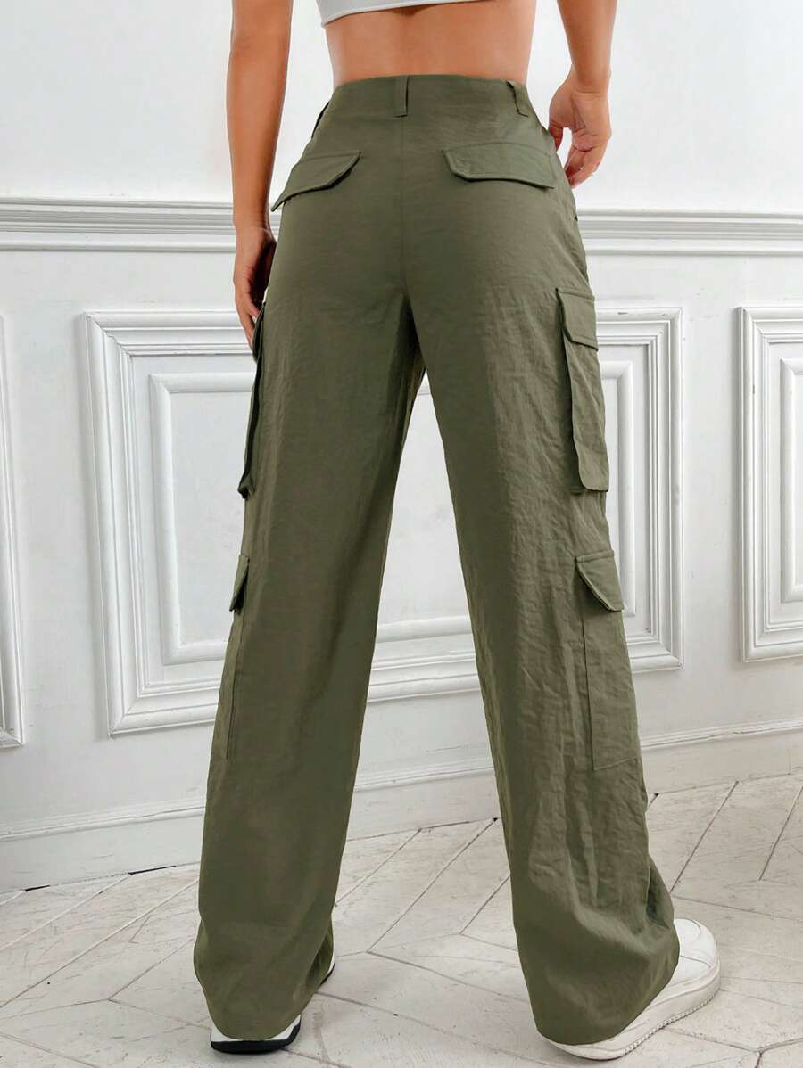 Flap Pocket Casual Cargo Pants