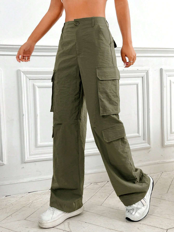 Flap Pocket Non Stretch Cargo Pants