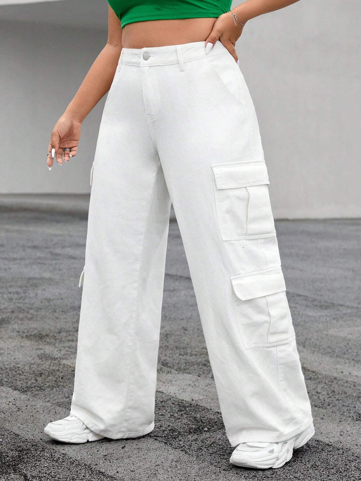 Cargo Jeans With Side Flap Pockets