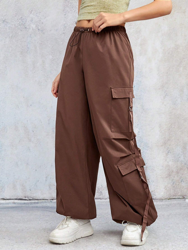 Casual Waist Flap Cargo Pants