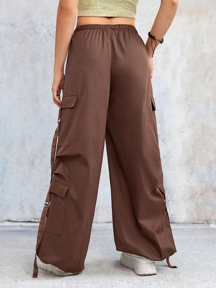 Casual Waist Flap Cargo Pants