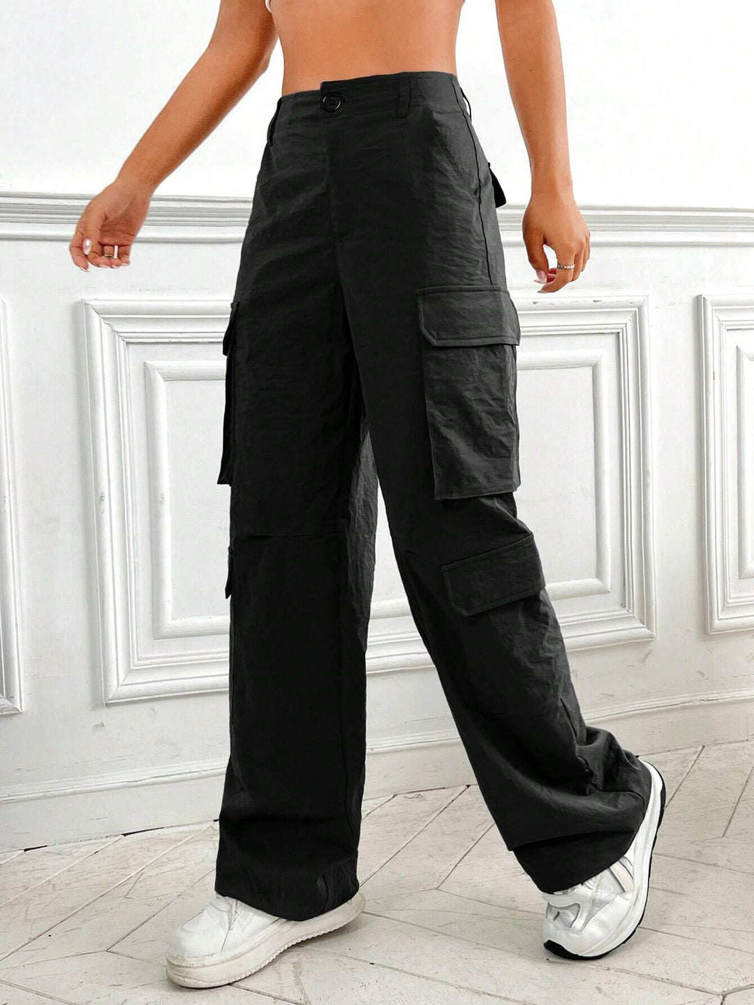 Flap Pocket Non Stretch Cargo Pants