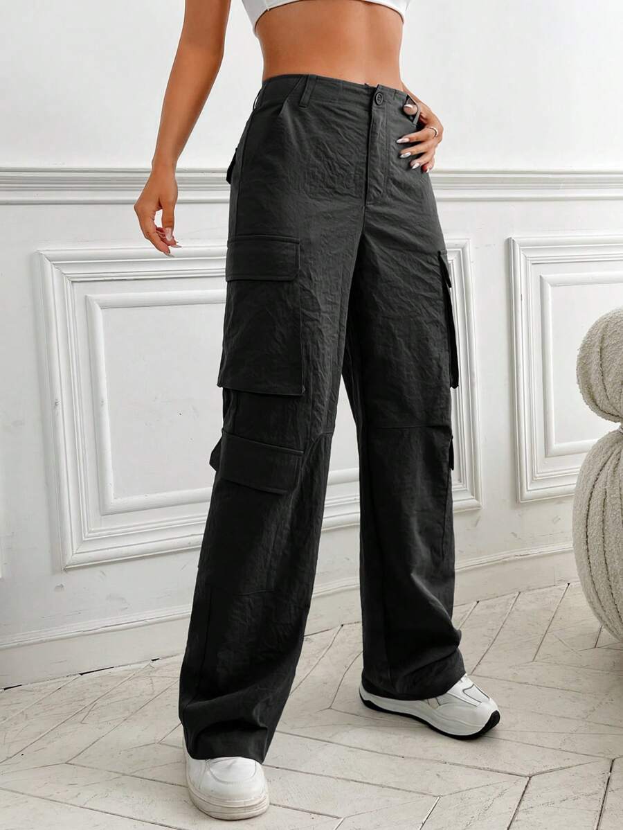 Flap Pocket Casual Cargo Pants