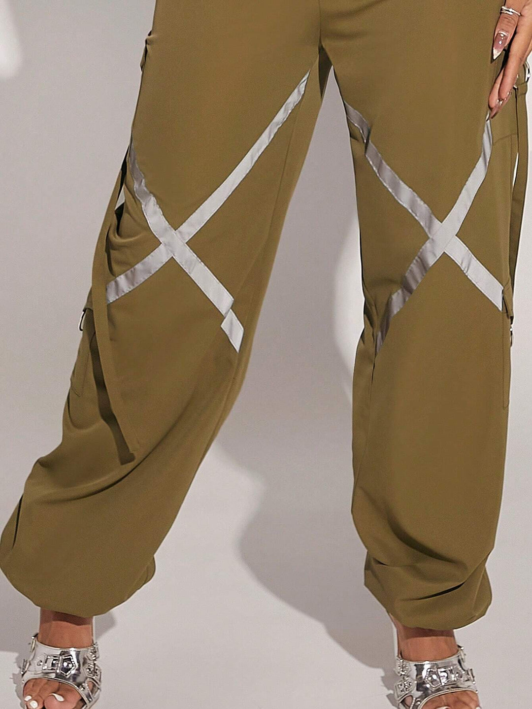 Reflective Tape Flap Pocket Side Cargo Pants