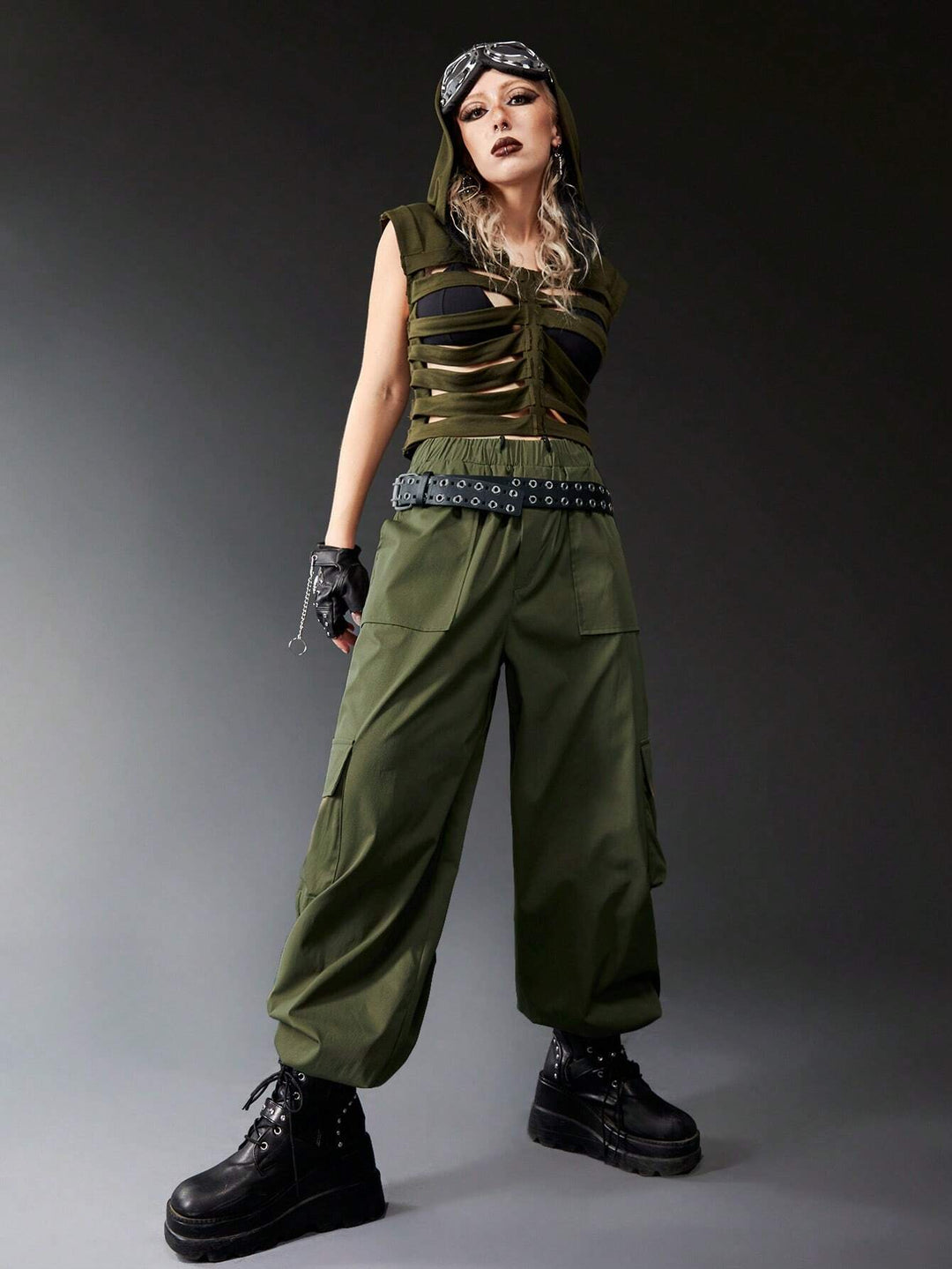 Pocketed Drawstring Cargo Pants