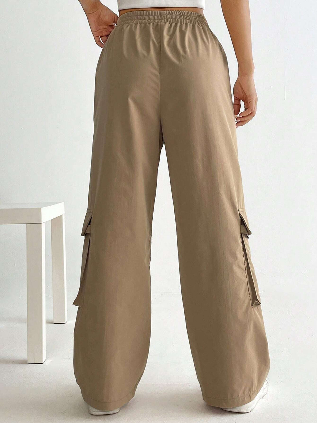 Flap Pocket Drawstring Cargo Pants