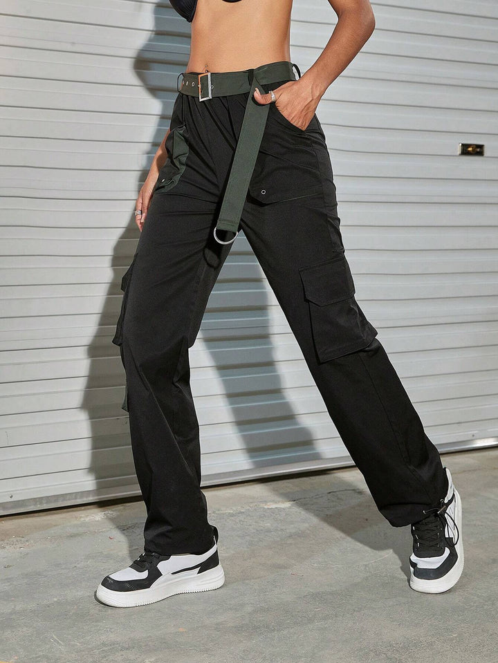 Casual Cargo Pants With Belt