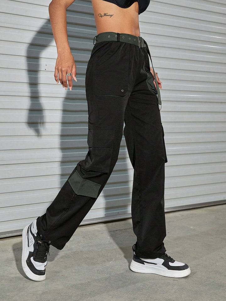 Casual Cargo Pants With Belt