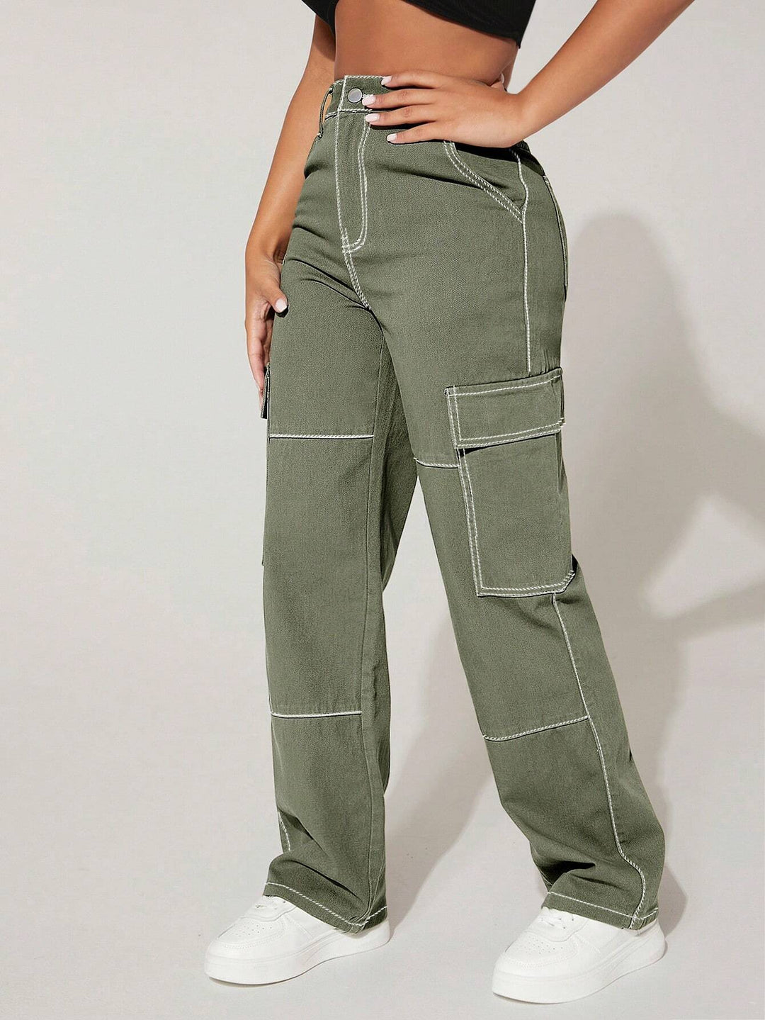 Flap Pocket Cargo Jeans