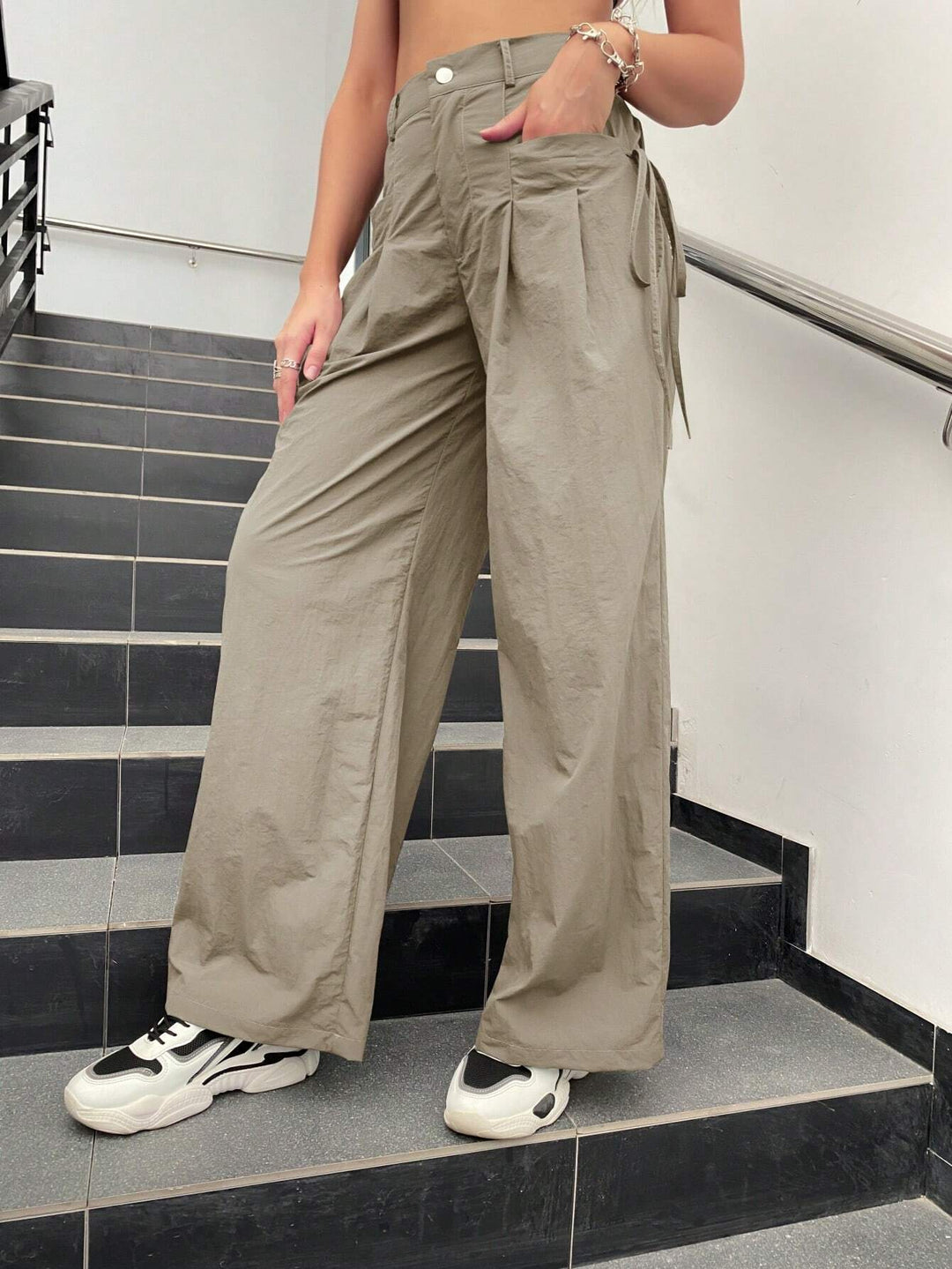 Ruched Knot Side Cargo Pants