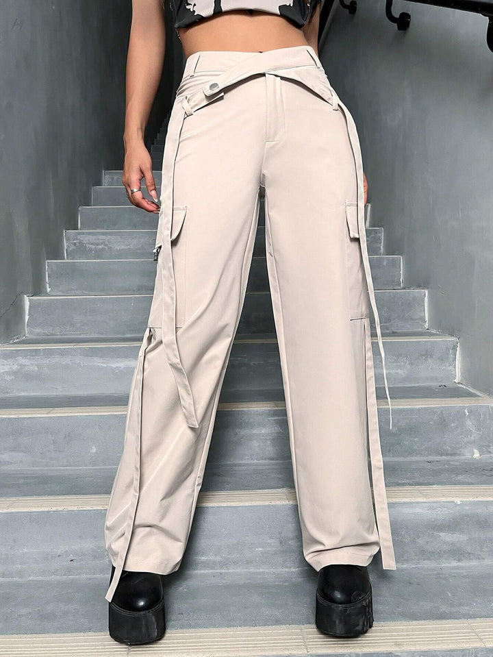 Long Length Zipper Closure Cargo Pants