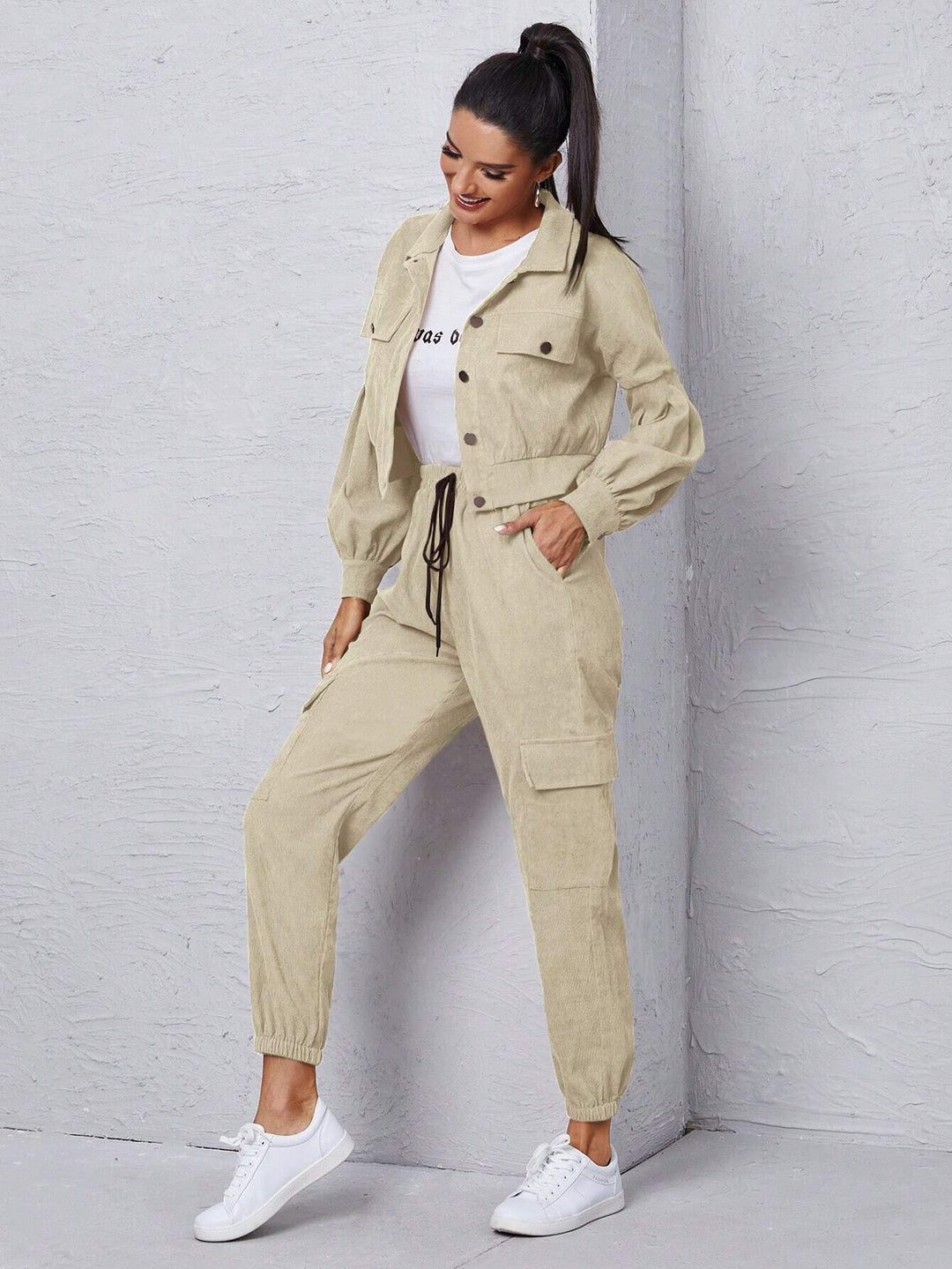 Long Sleeve Jacket With Cargo Pants