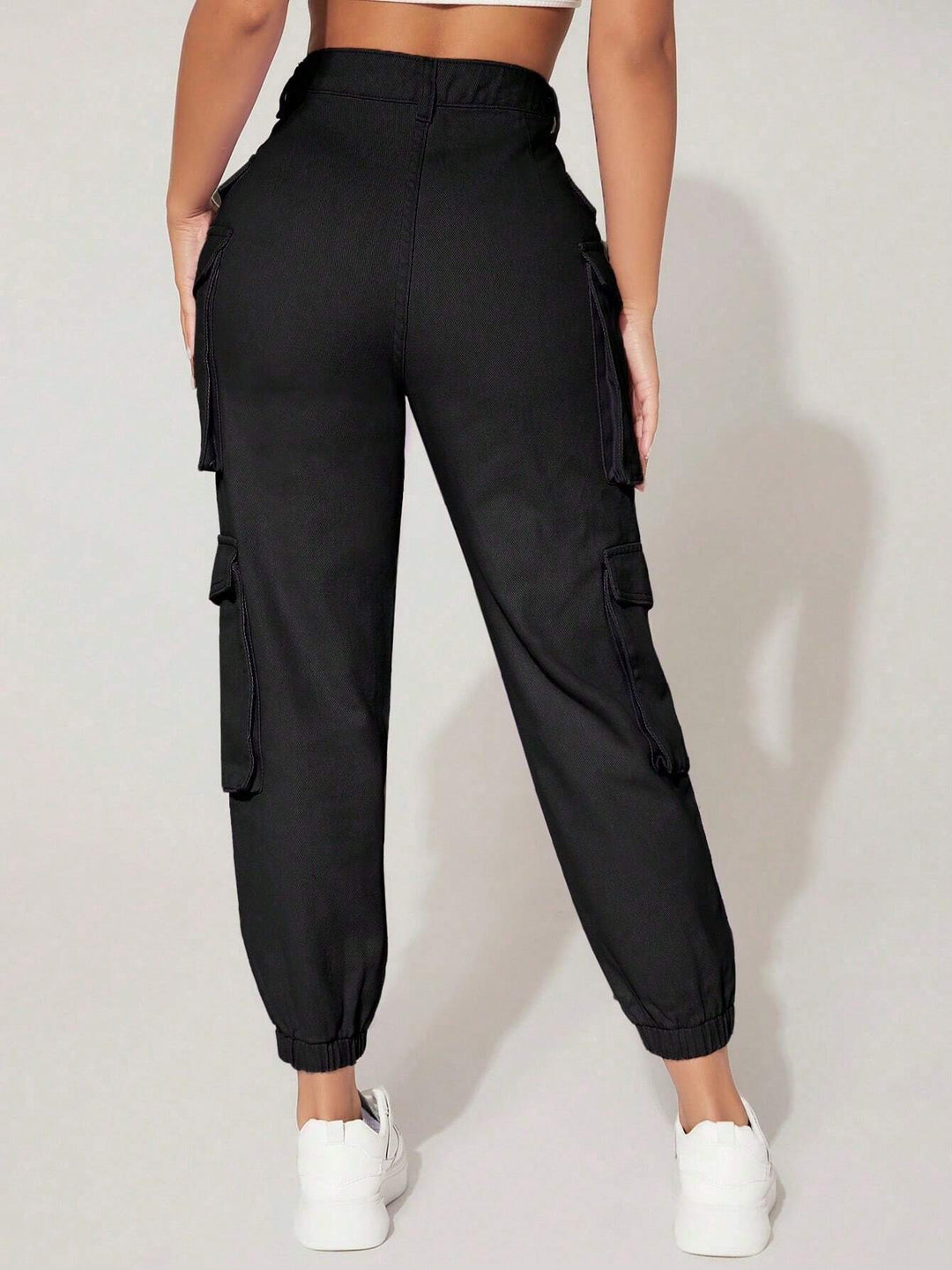 Flap Pocket Side Plain Cargo Pants