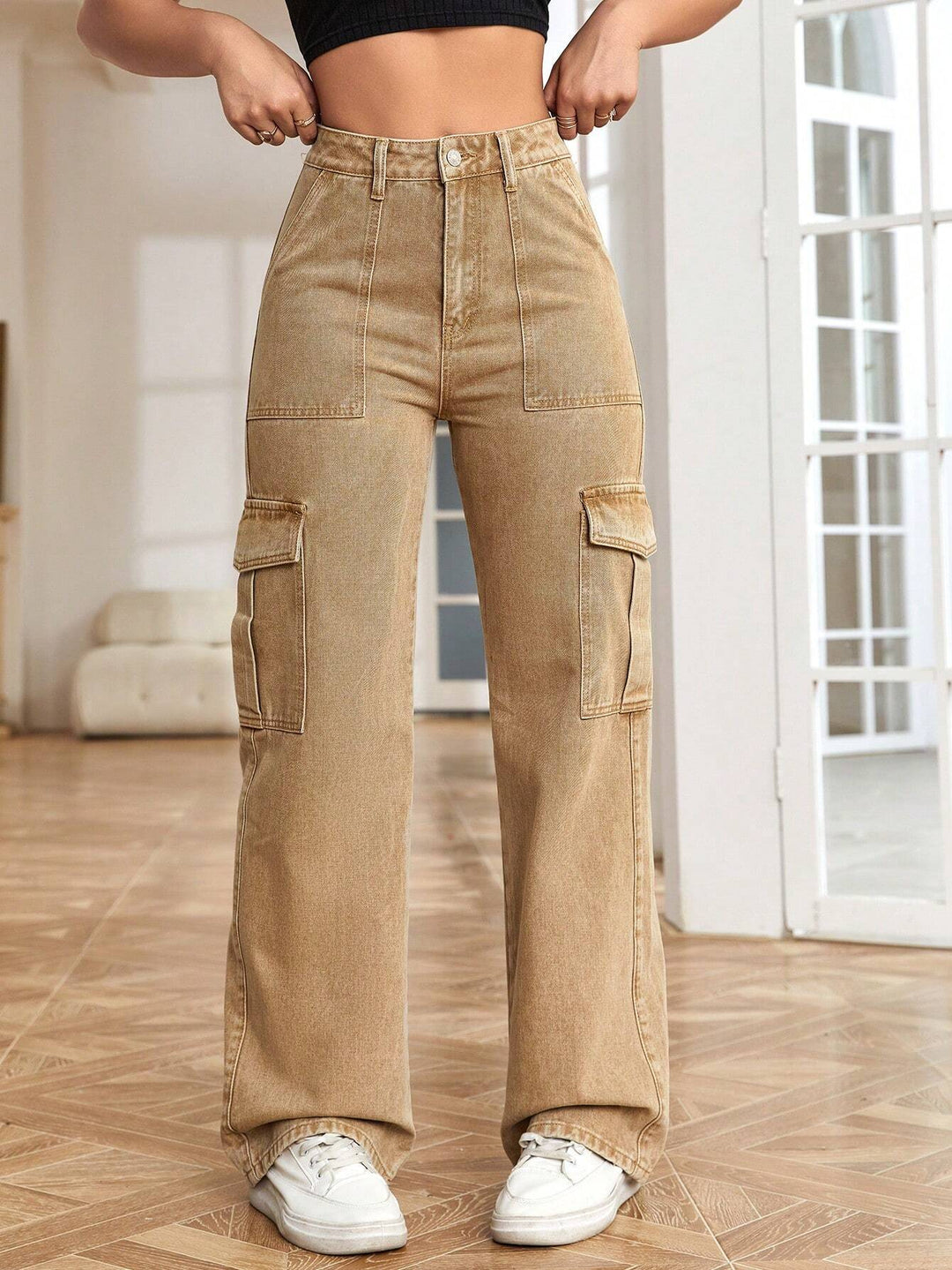 Flap Pocket Cargo Jeans