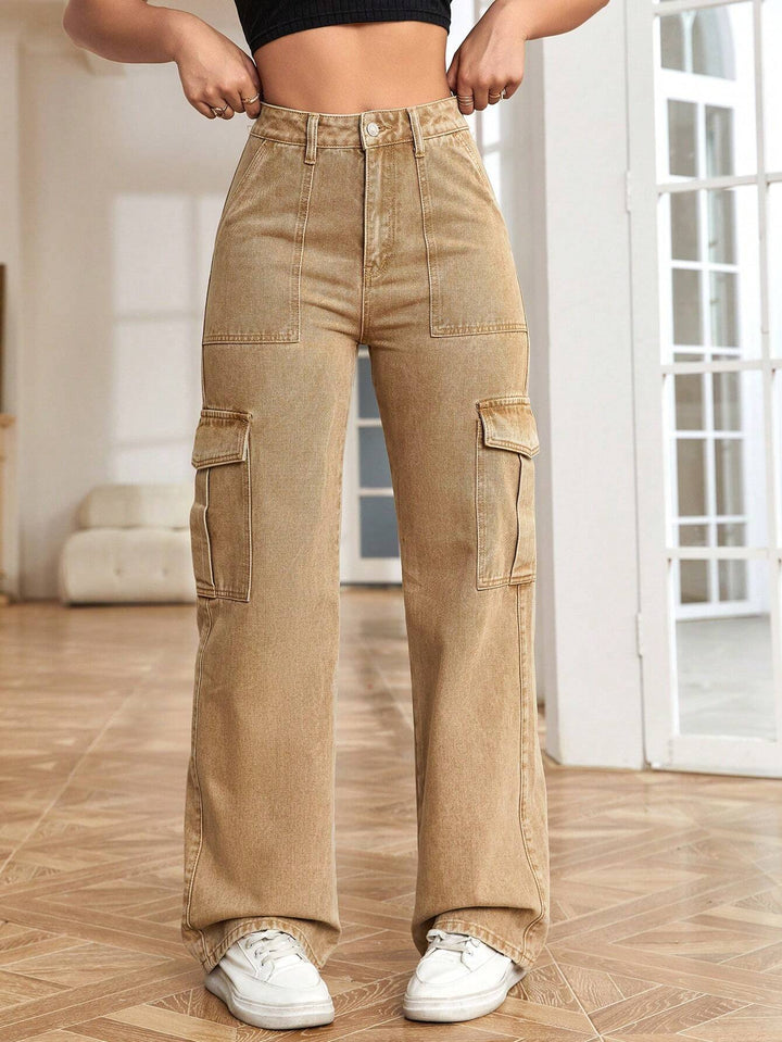 Flap Pocket Cargo Jeans