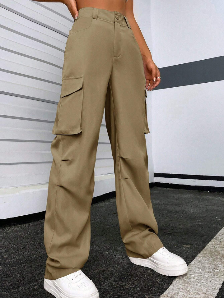 Regular Fit High Waist Cargo Pants