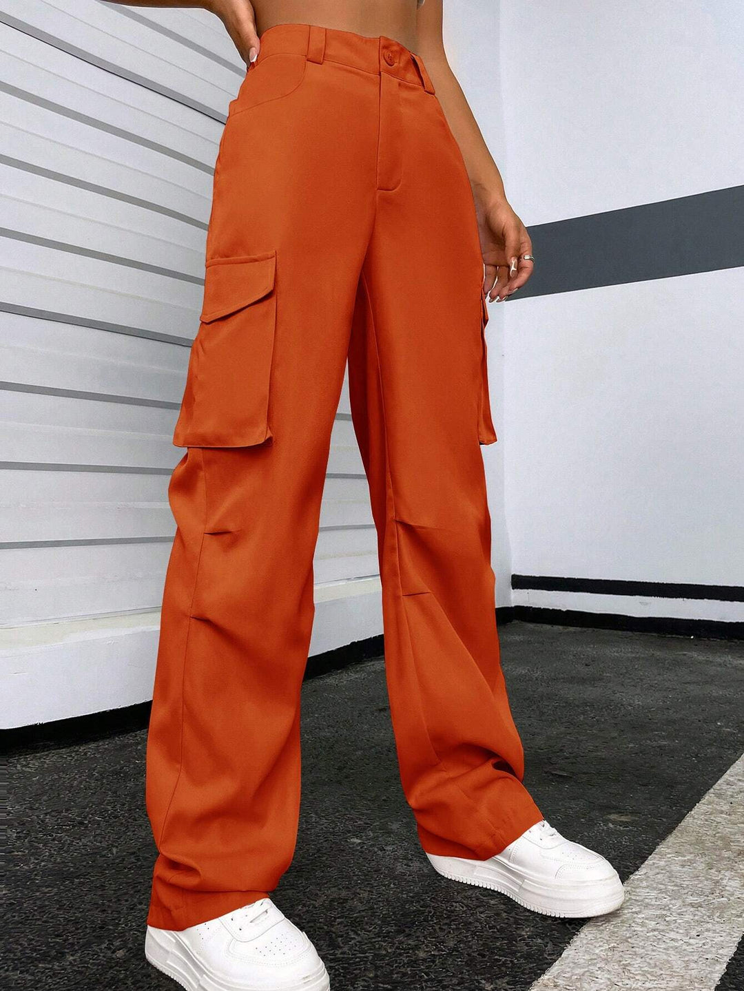 Regular Fit High Waist Cargo Pants