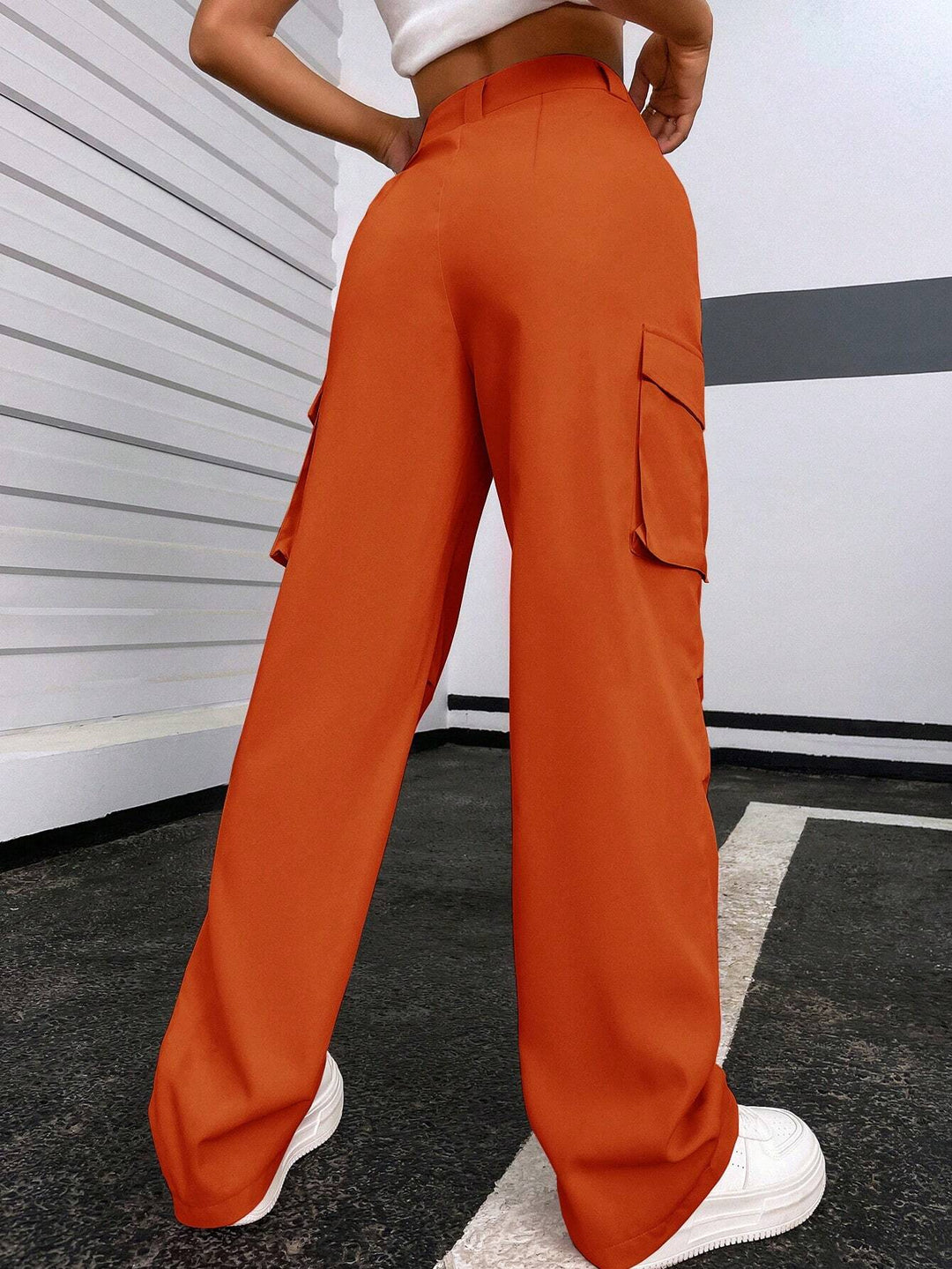 Regular Fit High Waist Cargo Pants