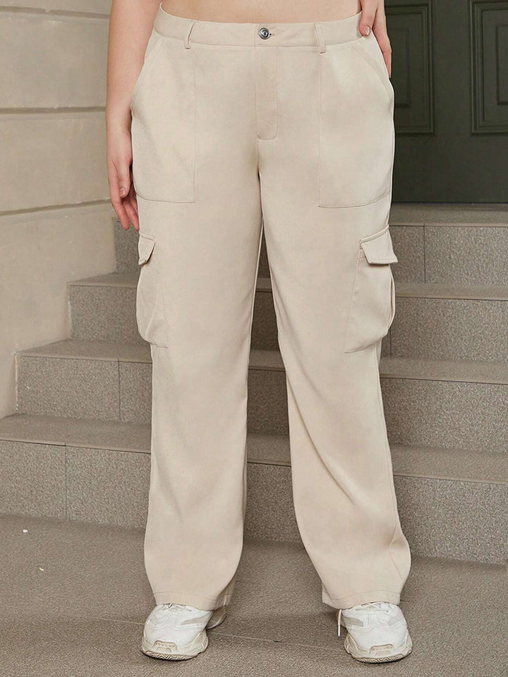 Flap Side Pocket Casual Cargo Pants