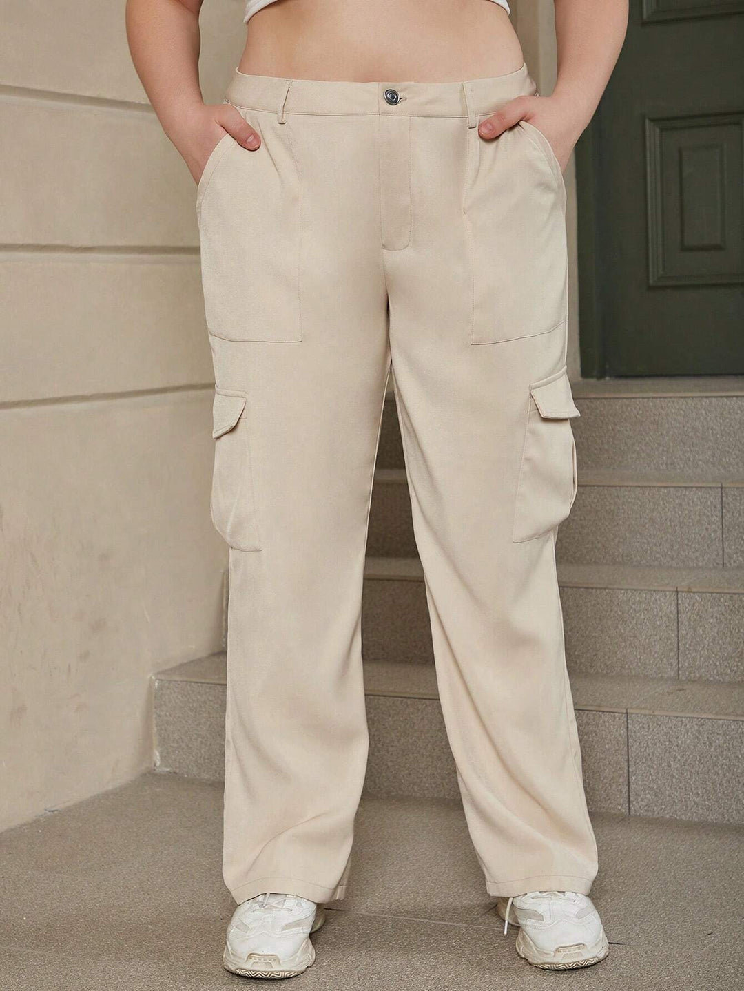 Flap Side Pocket Casual Cargo Pants