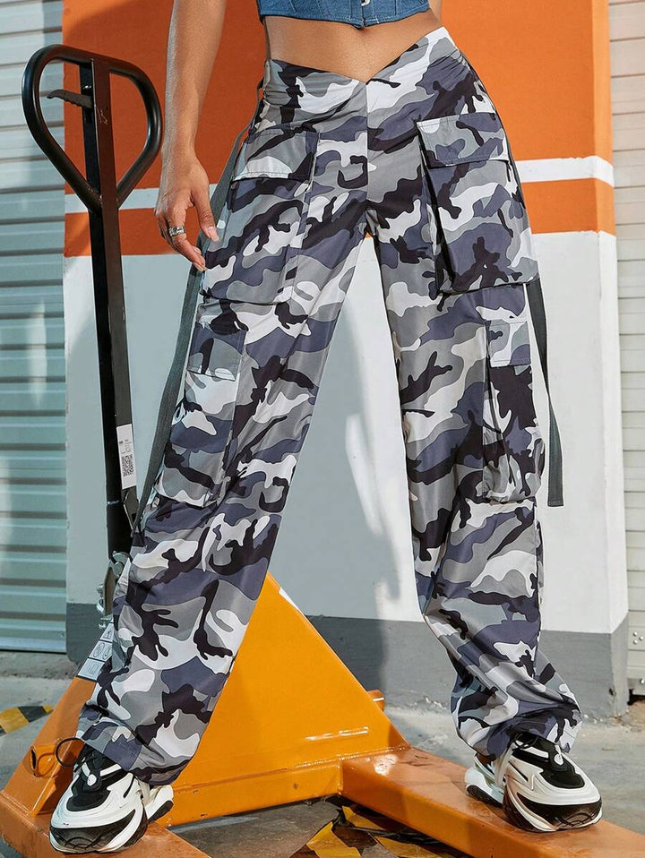 Street Vibes Tape Flap Pocket Side Cargo Pants