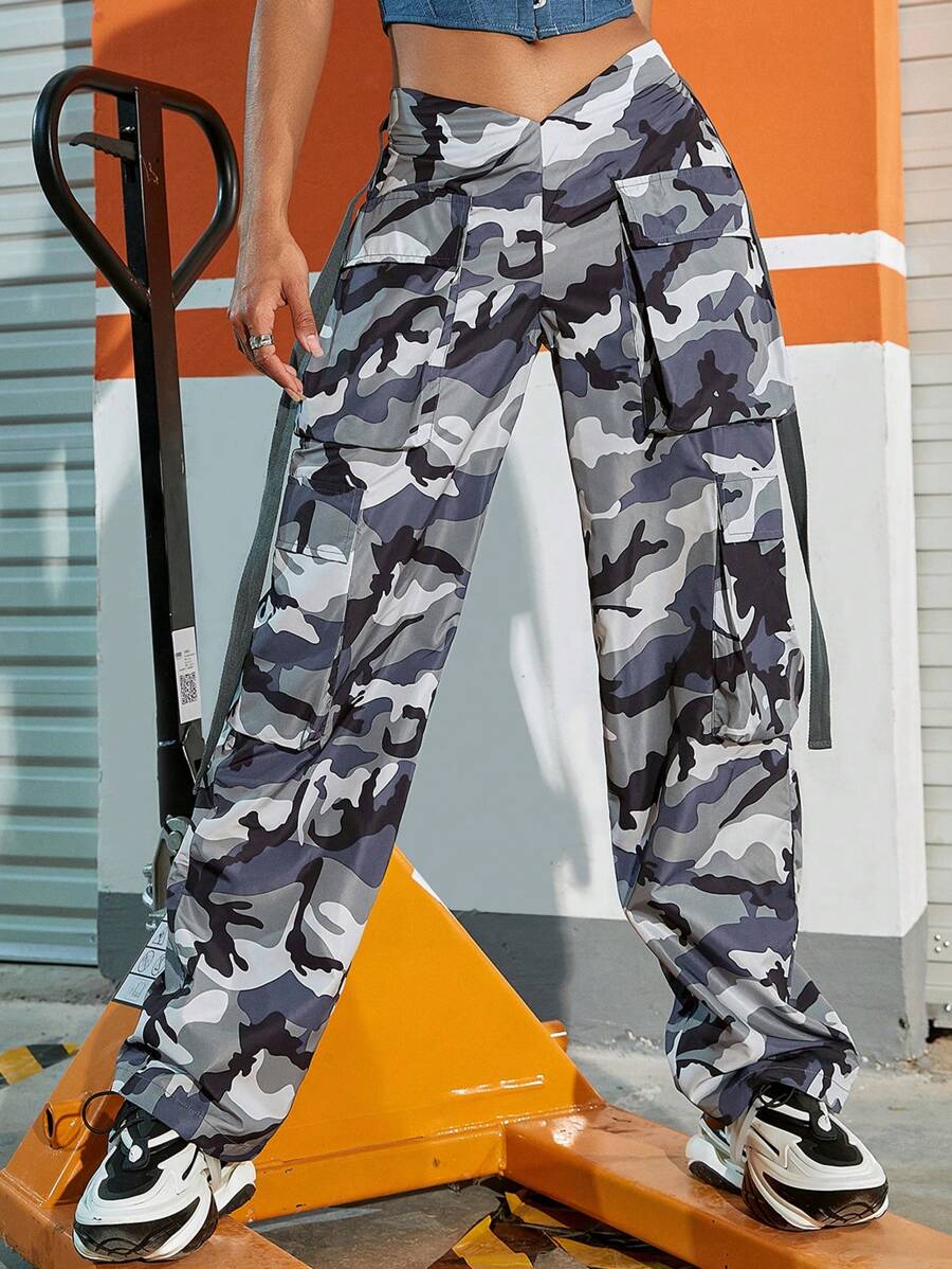 Flap Pocket Side Parachute Jogger Cargo Pants