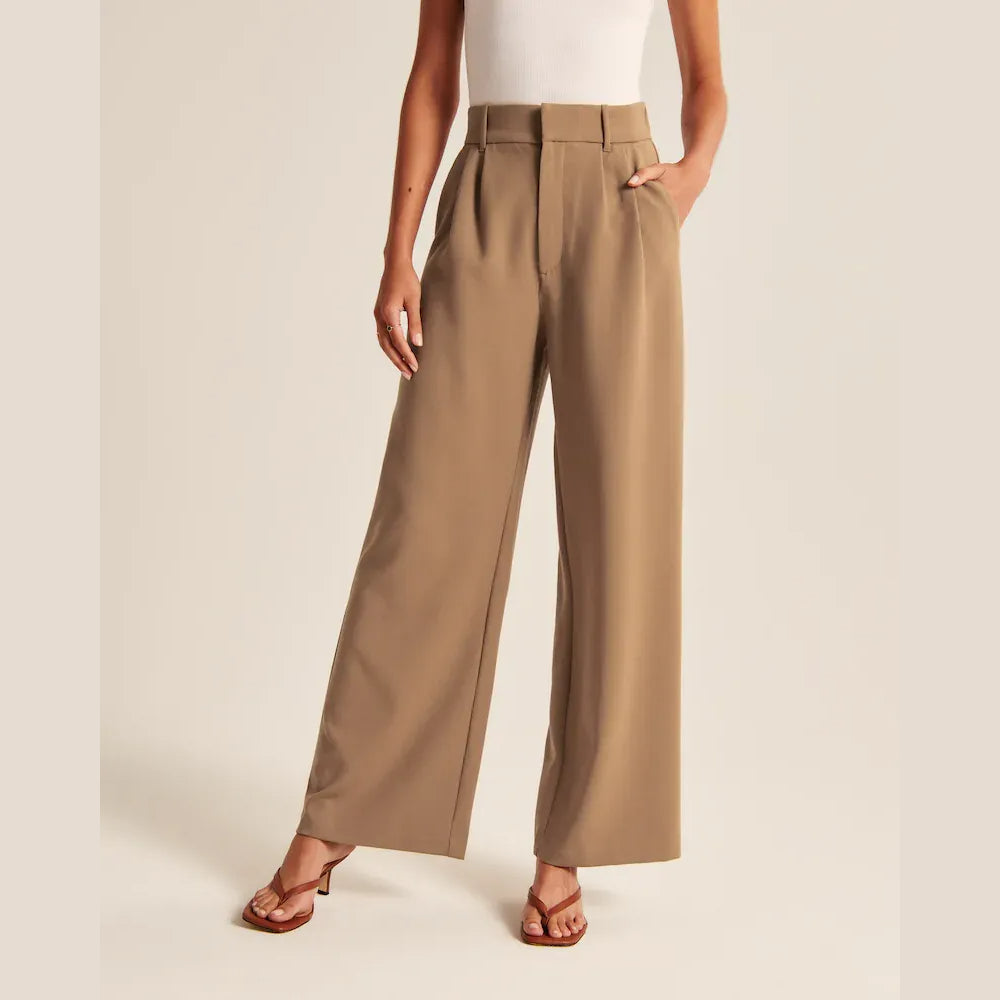 High Waist Tailored Wide Leg Pants