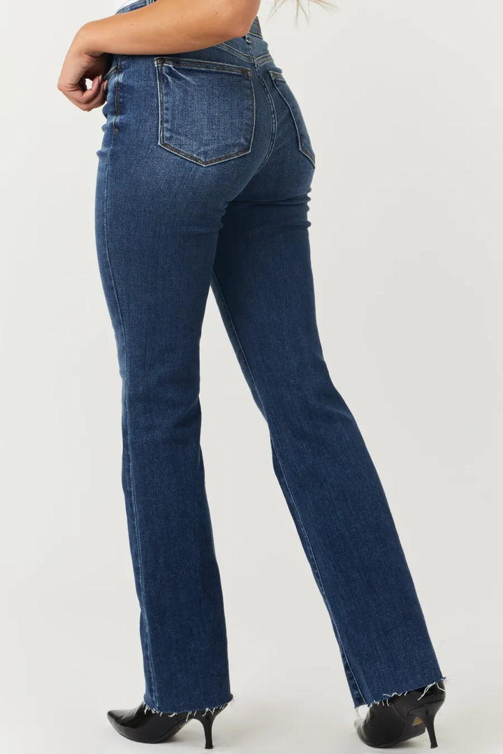 Judy Mid Rise Tuck Bootcut Jeans