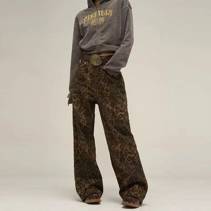 Leopard Patterned Cargo Pants