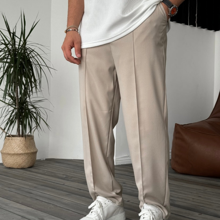 Contemporary Neutral Tone Fit Pants