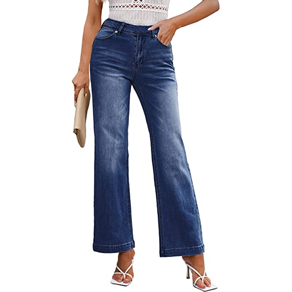 Seamed Front Wide Leg Jeans