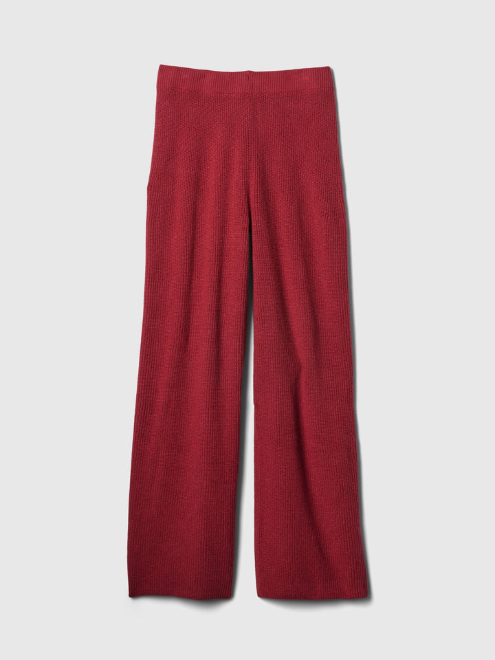 Warm Shaker Stitch Sweater Knit Pants