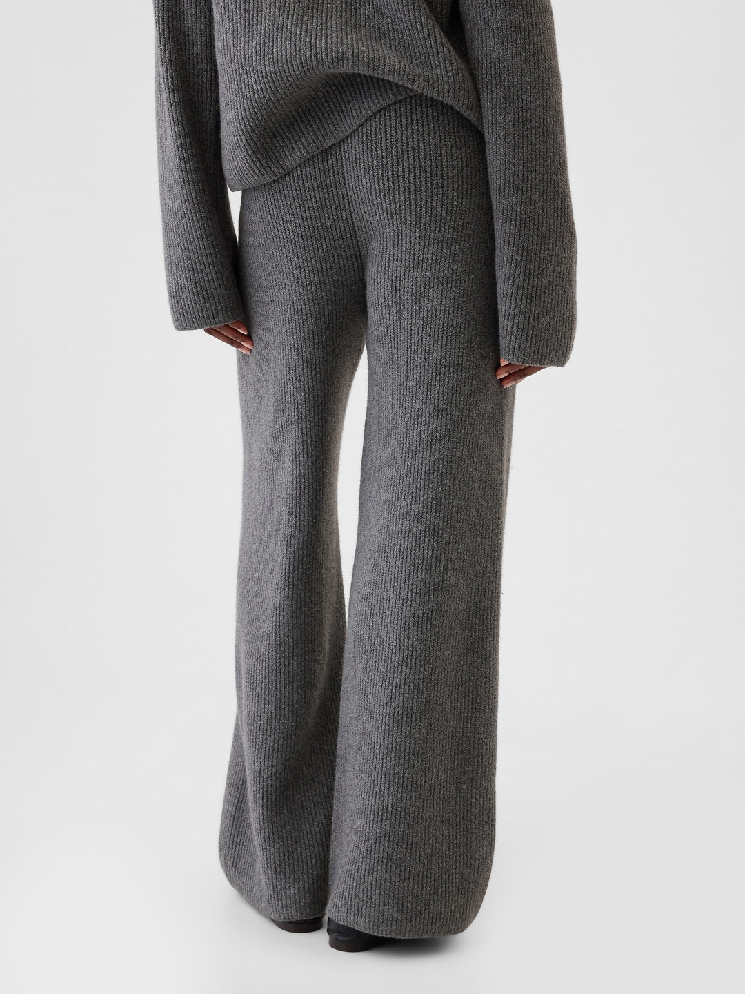 Warm Shaker Stitch Sweater Knit Pants