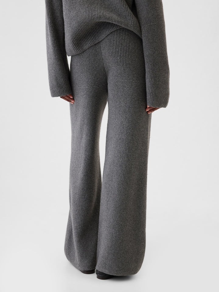 Warm Shaker Stitch Sweater Knit Pants