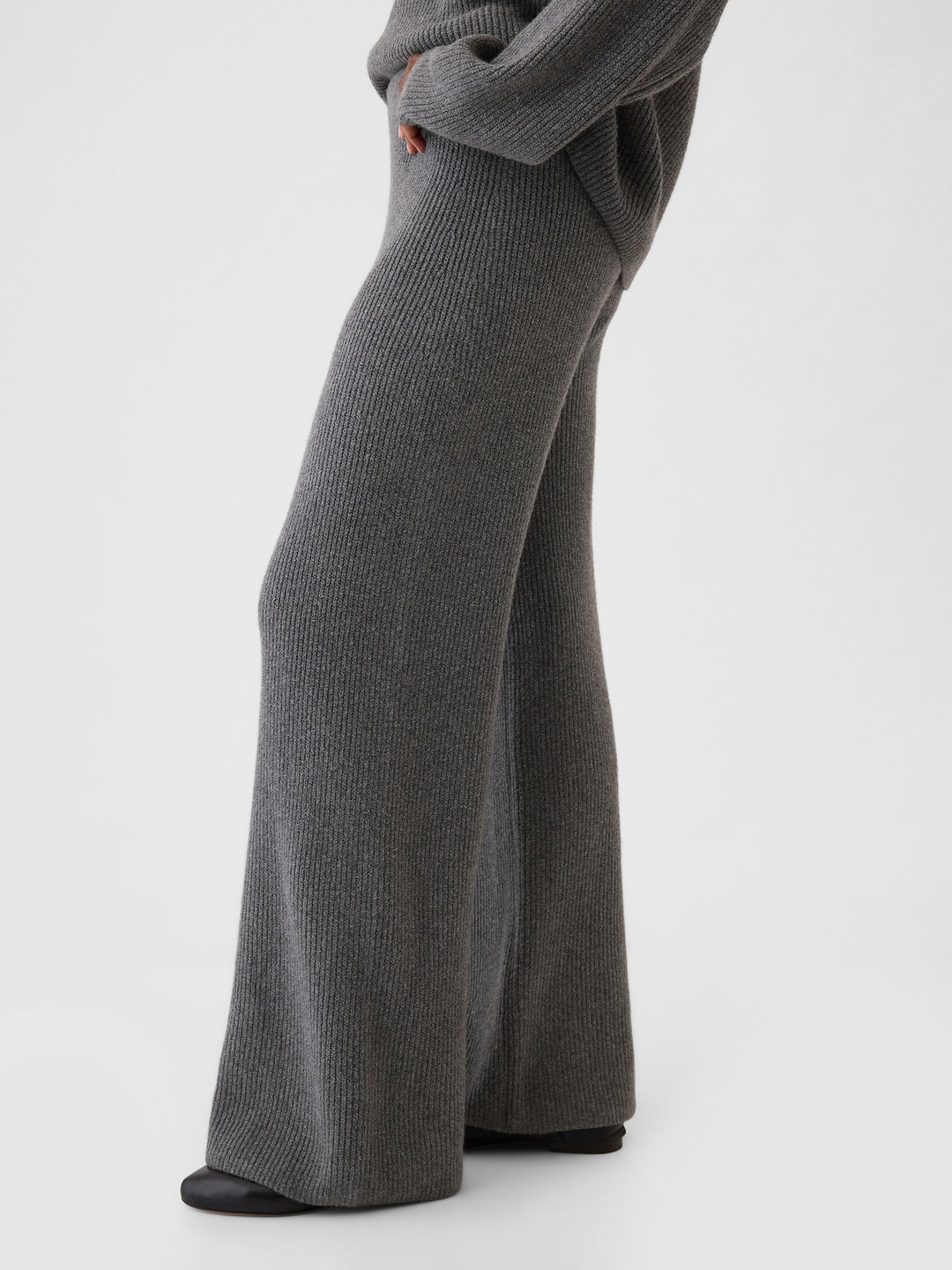 Warm Shaker Stitch Sweater Knit Pants