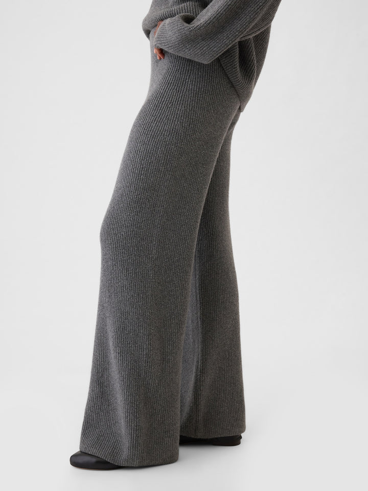 Warm Shaker Stitch Sweater Knit Pants