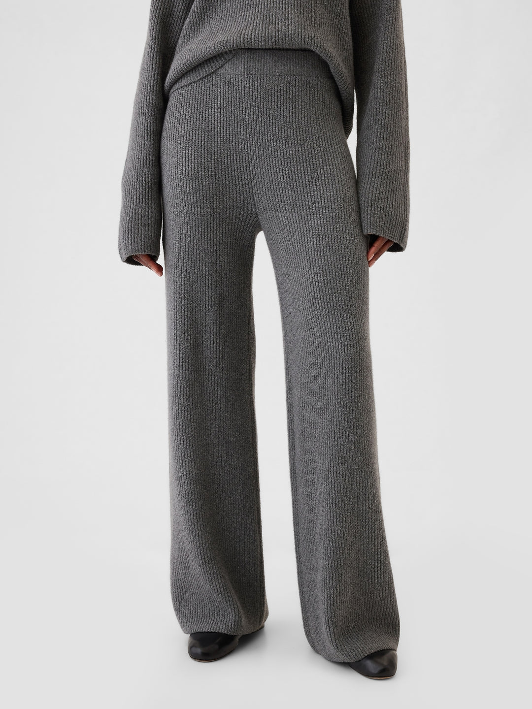 Warm Shaker Stitch Sweater Knit Pants