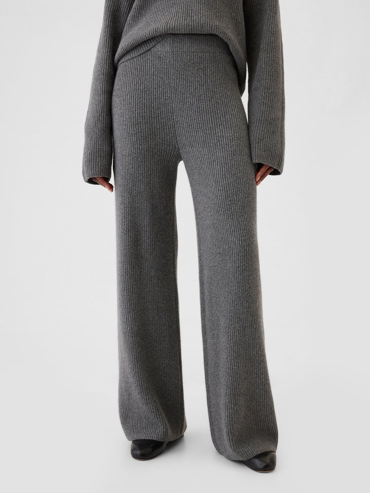 Warm Shaker Stitch Sweater Knit Pants