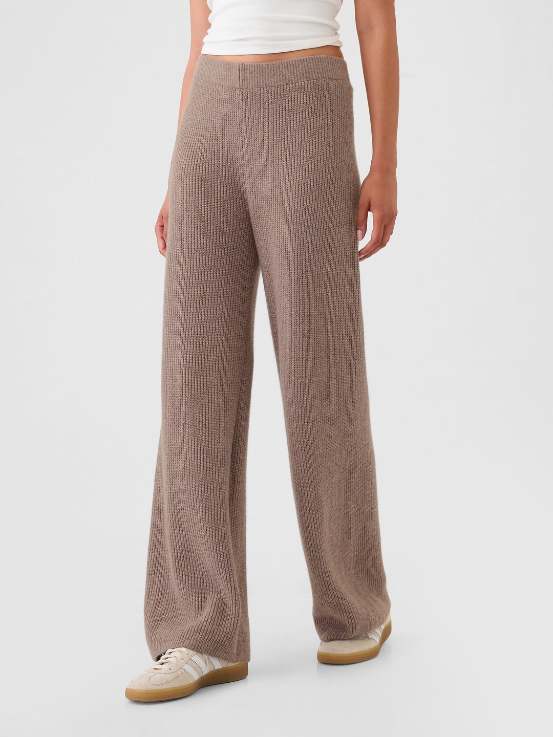 Warm Shaker Stitch Sweater Knit Pants