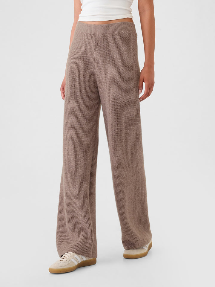 Warm Shaker Stitch Sweater Knit Pants