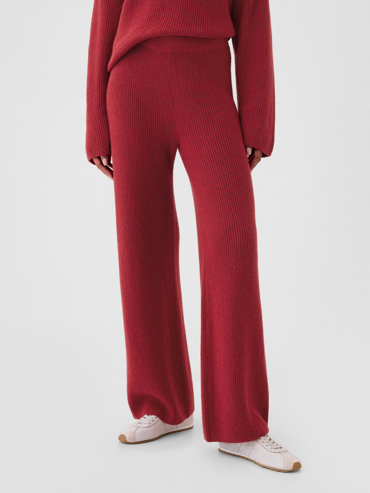 Warm Shaker Stitch Sweater Knit Pants