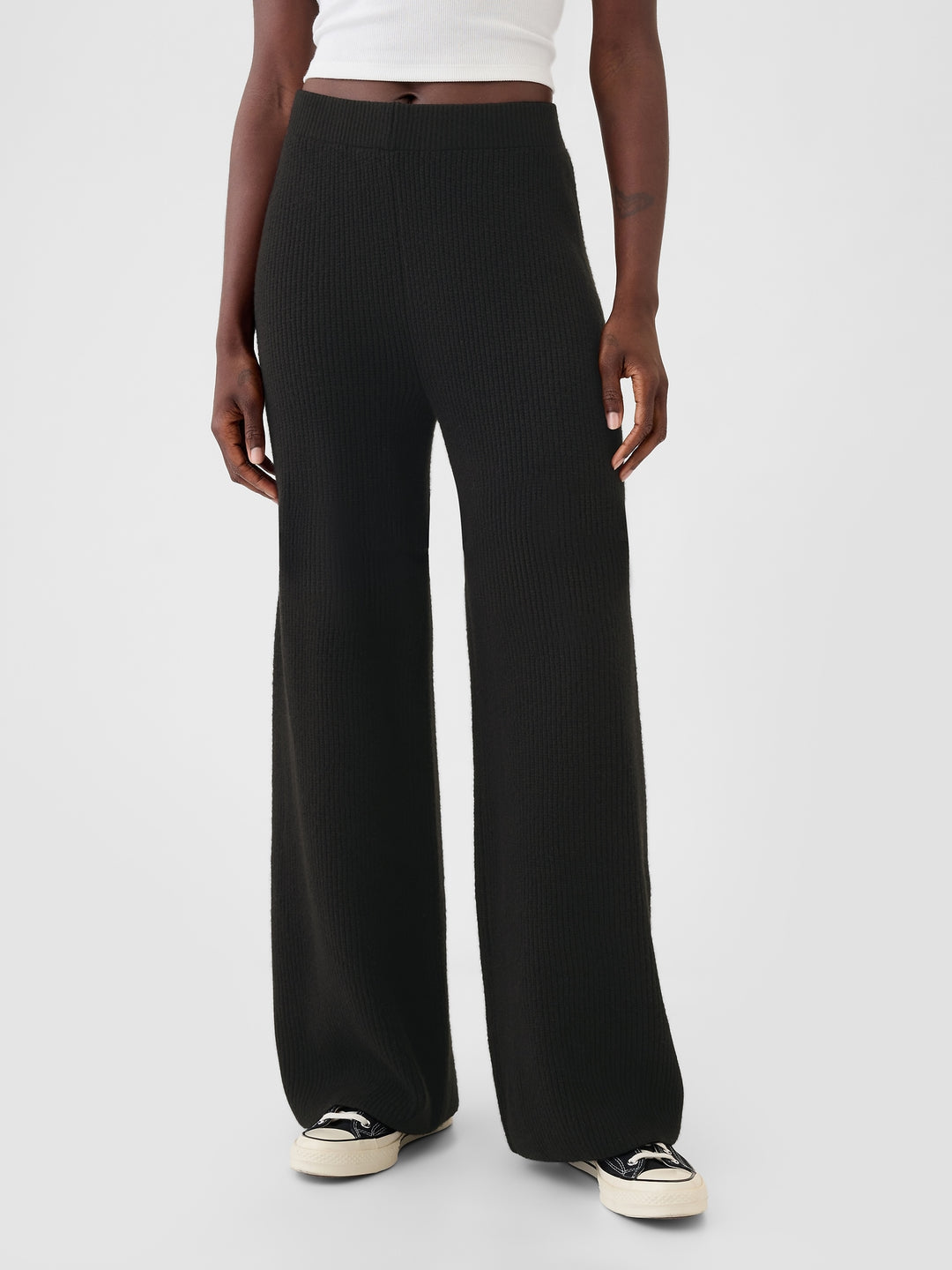 Warm Shaker Stitch Sweater Knit Pants