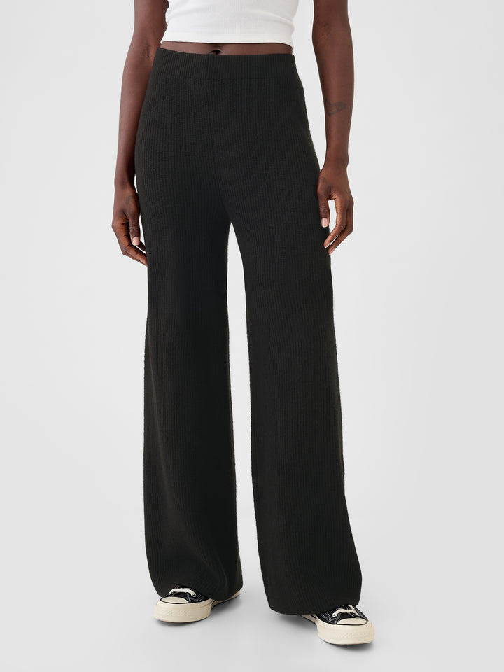 Warm Shaker Stitch Sweater Knit Pants