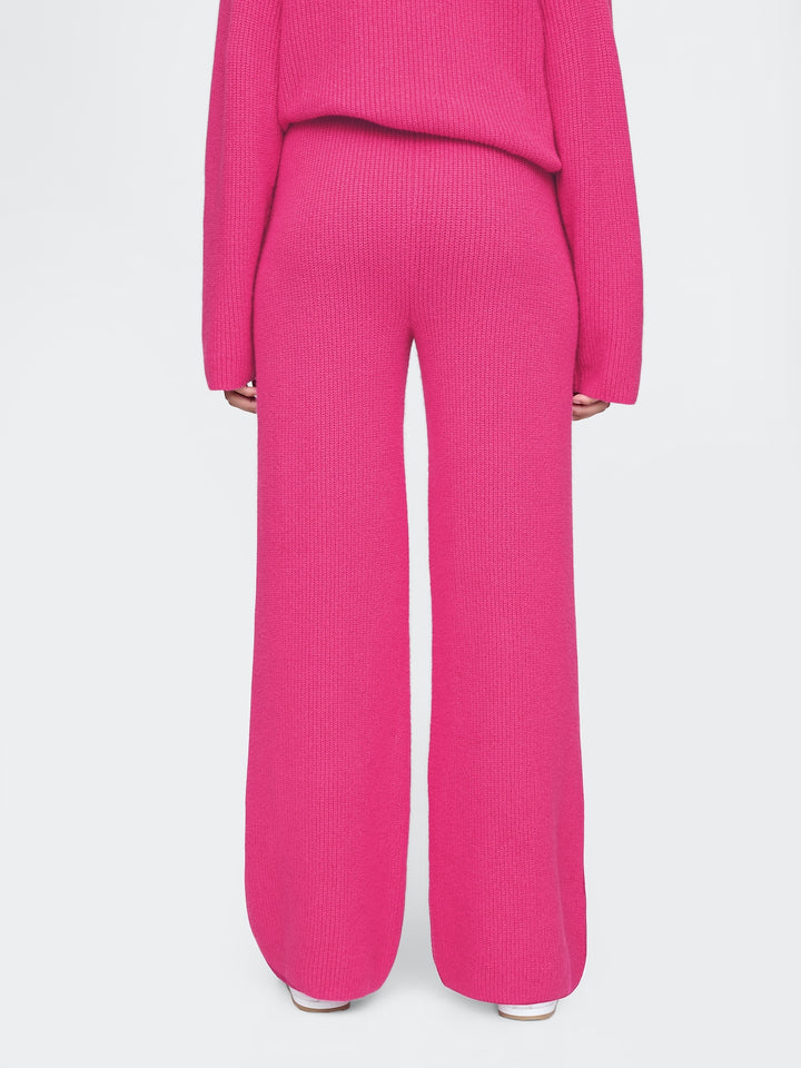 Warm Shaker Stitch Sweater Knit Pants