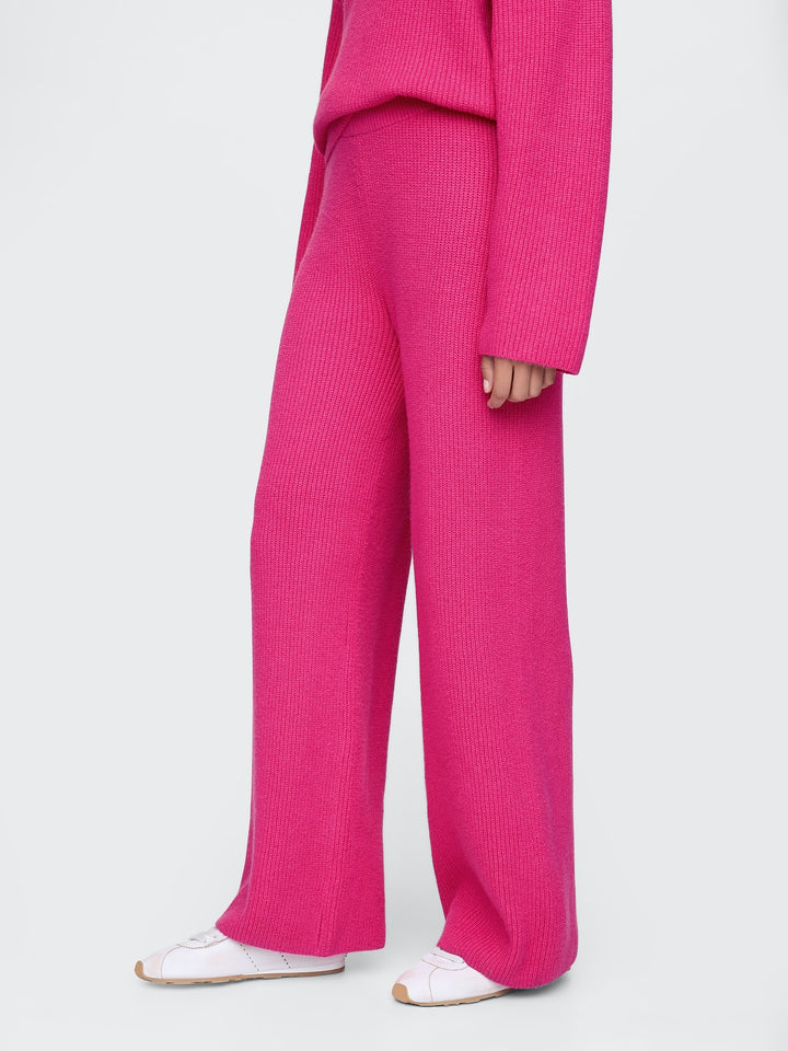 Warm Shaker Stitch Sweater Knit Pants